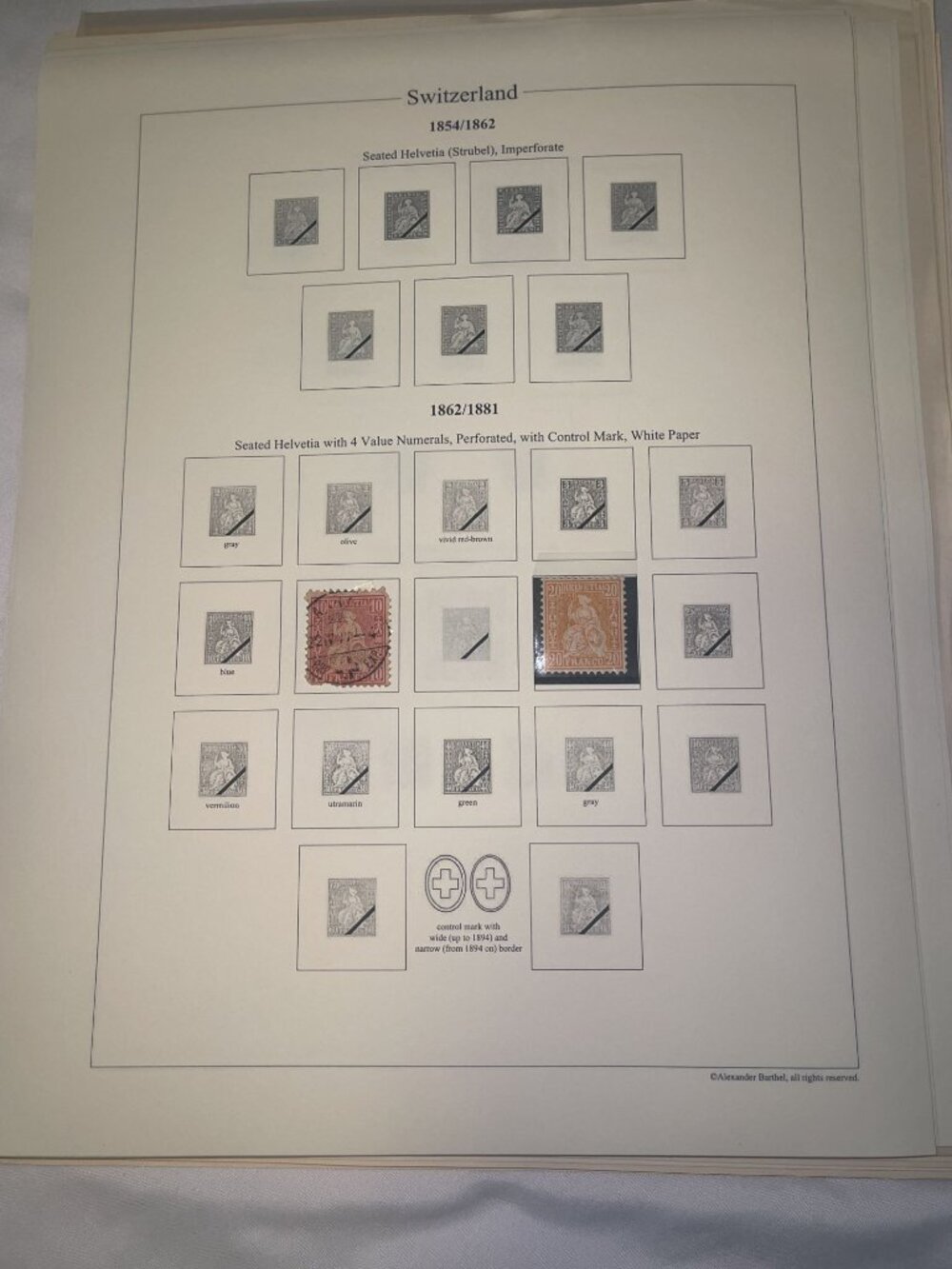 291 Switzerland Stamp 1862-1991 Helvetia Vintage Collection Album Page Postage